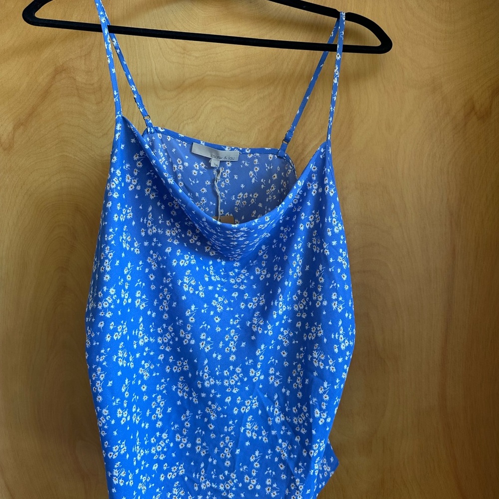 Monk&Lou Blue Floral Women's Top